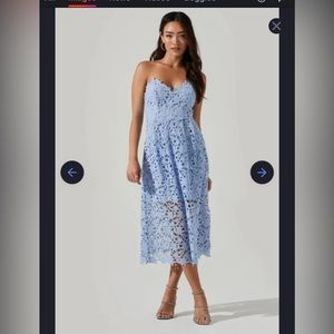 Astr The Label A Line MIDI dress light blue M